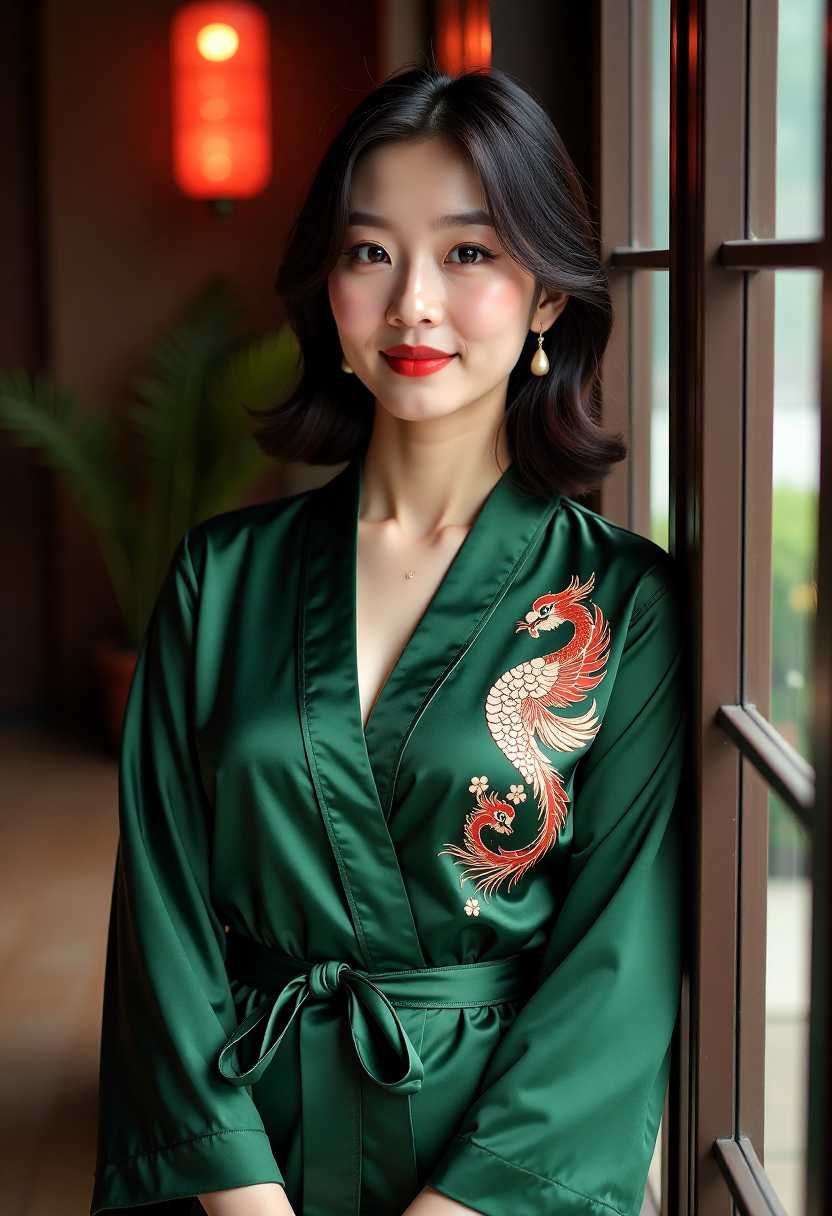 古风庭院中的角色剪辑